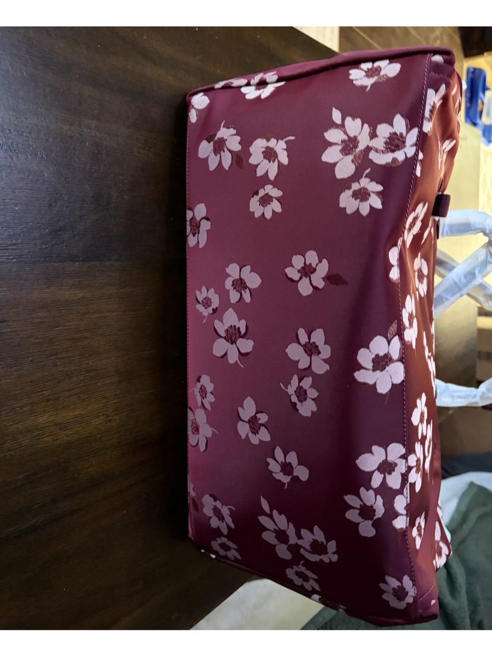 NWT Kate Spade Chelsea Weekender Deep Berry & Blush Pink Floral Overnight Bag - Picture 3 of 11
